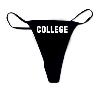 College Thong Panties S - XL black Beer 