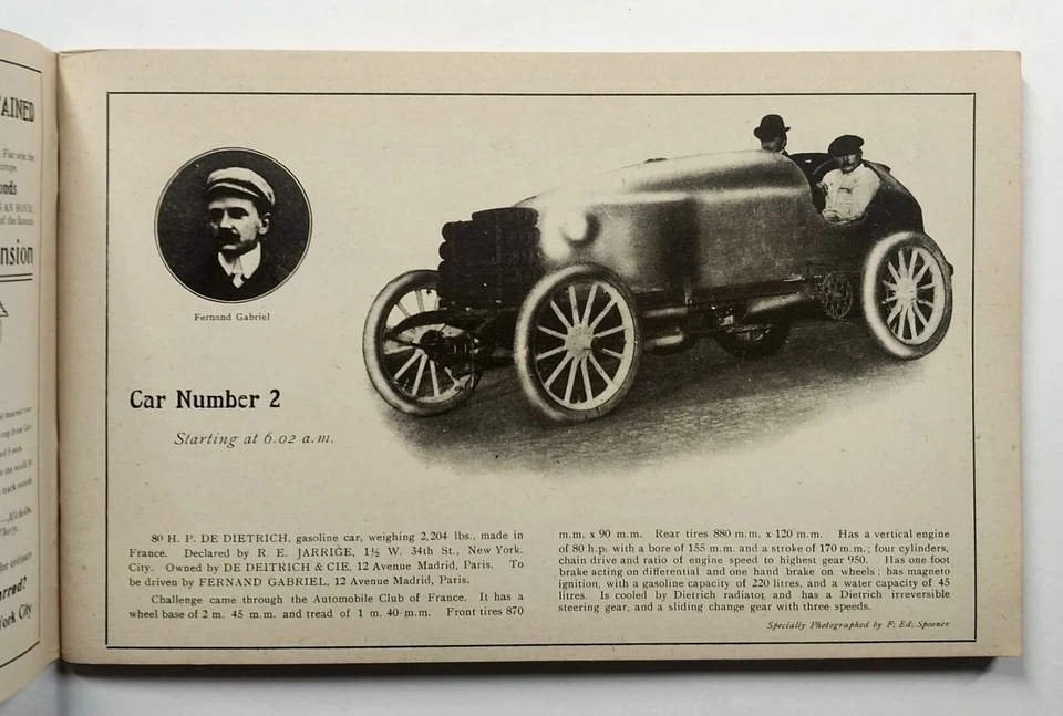 1st International Competition 1904 Vanderbilt Cup Booklet 1944 Reprint SC - Image 3 of 4