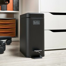 BLACK+DECKER Slimline Pedal Bins / 5L or 20L / 3 Colours / Stylish Modern Design
