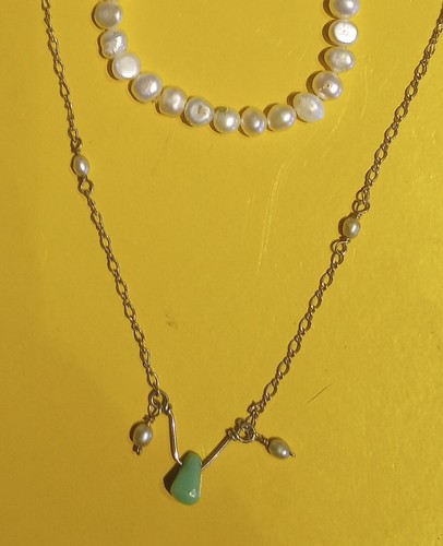 Children's Sterling Silver Pearl & Amazonite Necklace & Bracelet Set SALE Reg$60