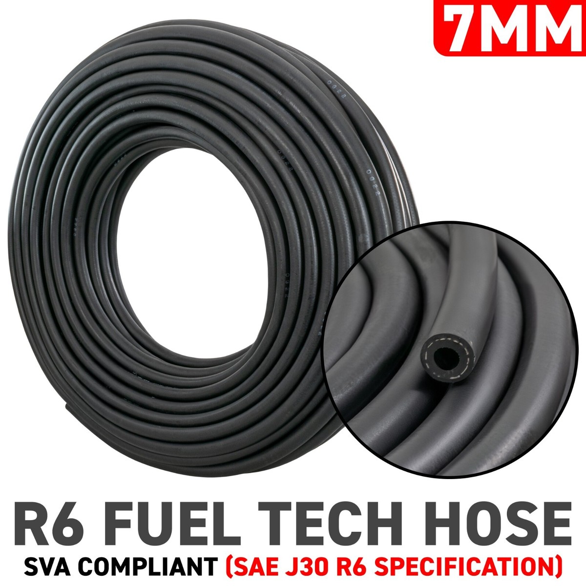 7MM E10 REINFORCED RUBBER FUEL HOSE ENGINE UNLEADED PETROL DIESEL OIL LINE  PIPE