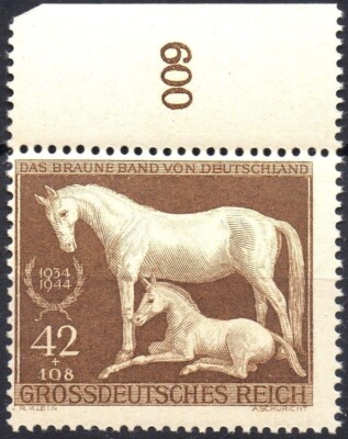 GERMANY 1944 - 821 - MNH** 42+108 pf.  Horse Racing #S#DR2