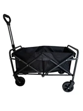 Collapsible Folding Outdoor Utility Wagon  Black Handpulled Camping Cart 28.5x17