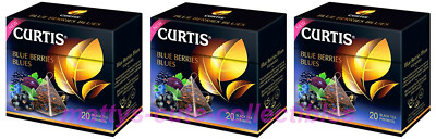 3 PACK CURTIS Black Tea BlueBerry Blues 60 Pyramids RF NO GMO Made in Russia