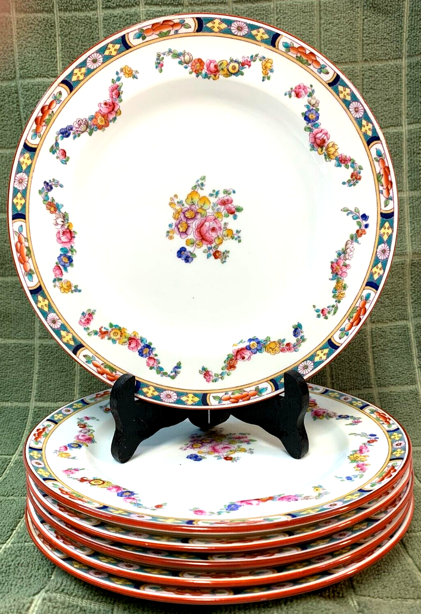MINTON ミントン　キャビネットプレート　チェリー　さくらんぼ　アンティーク Lot of 6 Vintage MINTONS Rose Bone China Luncheon Plate England