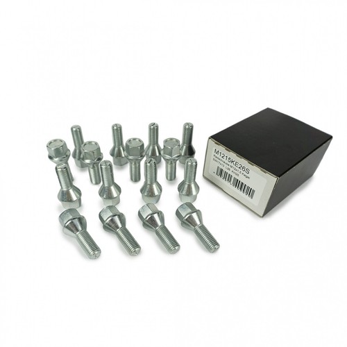 Radschrauben Set 20x Radschrauben M12x1,5 28mm – Kegelbund 60°, SW17, Verzinkt, Güteklasse 10.9