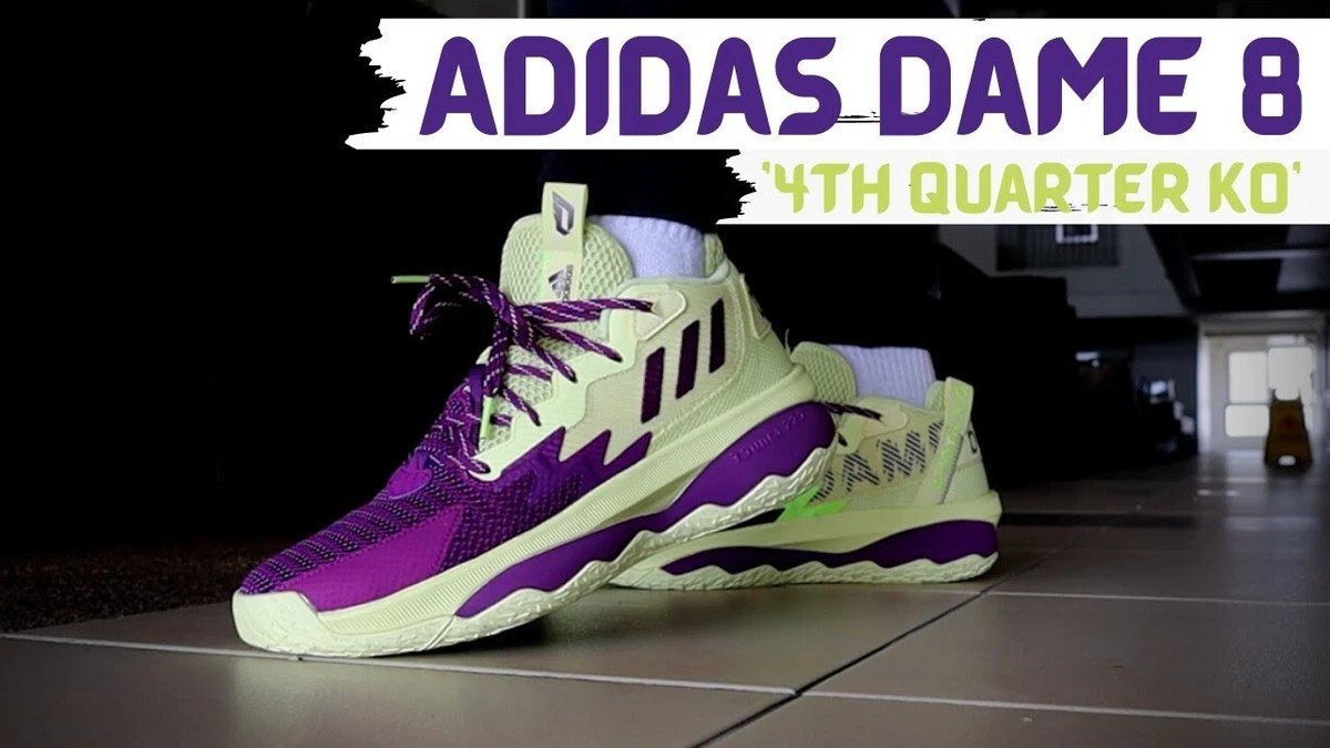 Adidas Dame 8 Lillard Yellow Tint/ Glory Purple GY0383 Men's 13  BasketballShoes