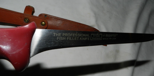 Vintage Imperial Prof Fish Fillet Knife Leather Sheath FF 600 Stainless USA Made - Picture 9 of 9