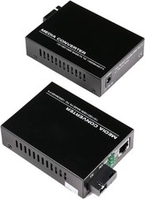 A Pair 2 Pack SC Single Mode Gigabit Ethernet Media Converter 10/100/1000Mbps