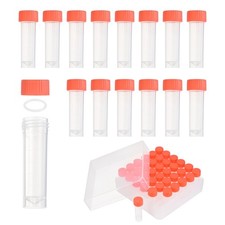 36 Pcs Plastic Vials, 5ml Cryogenic Vials Small Sample Test Tubes, Red