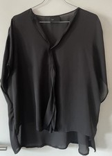 Bluse, Chiffon, schwarz, Gr. L ( 44/46),