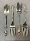SET OF 4 INTERNATIONAL "JOAN OF ARC" STERLING SILVER SALAD FORKS