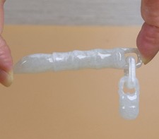 Green jade jadeite writing brush Pendant / Certified 100% Natural A 28368a