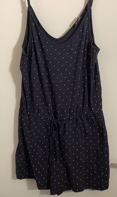 Only -  Mädchen Jumpsuit kurz - Gr. 176 (L)-  blau-weiß.- gepunktet