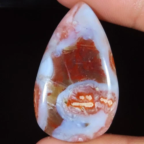 100% Natural Morocco Agate Pear Cabochon Gemstone 42.65 Cts 23x38x5 mm GY47
