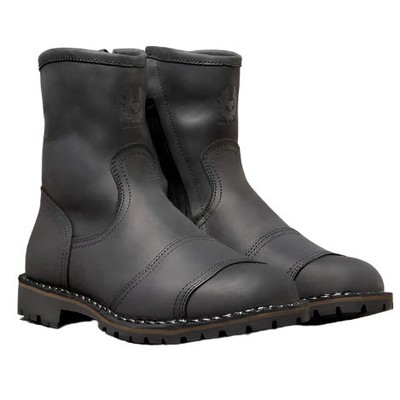 Belstaff Duration Motorrad Motorbike kurze Lederstiefel schwarz
