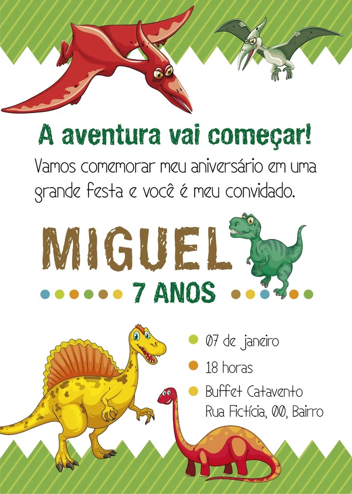 Digital Dinosaur Dino Birthday Party Invitation Personalized Texts 3 - Image 2 of 4