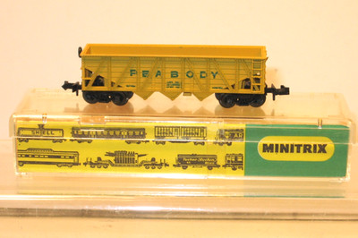 N Scale MINITRIX 3177 Old Time Peabody Hopper Car OB MINT