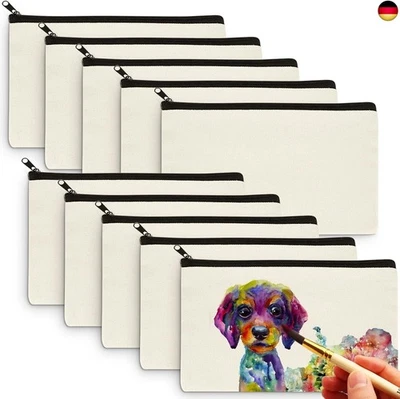 BESUCHE DEN AIBELI-STORE Aibeli 10 Stücke DIY Blanko Stoffbeutel Klein, Tasche Klein, Kosmetiktasche