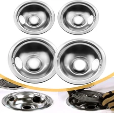 4 Pack Chrome Reflector Bowls Universal Drip Pan Kits Gas Stove Burner Rings Sui