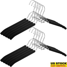 Non Slip Foam Padded Hangers Set 10pcs Robust Metal Core Dual Hanging Method New