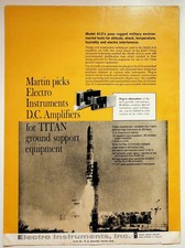 Electro Instruments D.C. Amplifiers Titan Missile Print Ad Vintage 1960s