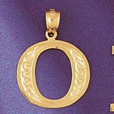 Initial O Charm Pendant 14k Gold