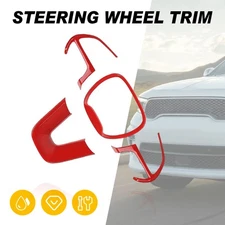 4X Red Steering Wheel Frame w/Adhesive Anti-slip for 2015-2023 Dodge Challenger