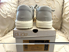 Hey Dude Wendy Chambray Women s Gray Slip-On Casual Shoes US 6 EU 37 Lightweight