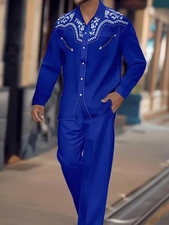 Men's Outfit 2 Piece Set Shirt  Pants Suit PLUS SIZE BIG 4XL