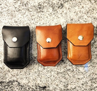 Leather Key Fob Case with Belt Clip, Snap Button Closure Pouch choose color