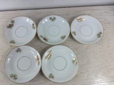 Fukagawa Arita PINE CONE Pattern Tea Saucers Japan 5 1/2   Lot Of 5