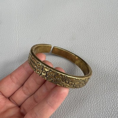 Old Lima Copper auspicious clouds dragon pattern open one's mouth bracelet