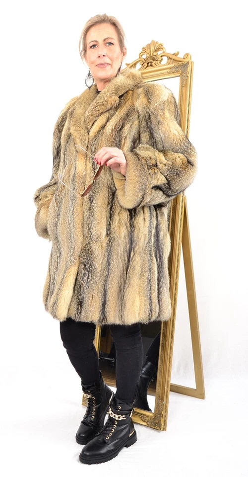 A5587 FUCHSJACKE GRIEßFUCHS JACKE ECHT PELZ PELZJACKE RANCH GRAY FOX FUR JACKET - Bild 4 von 4