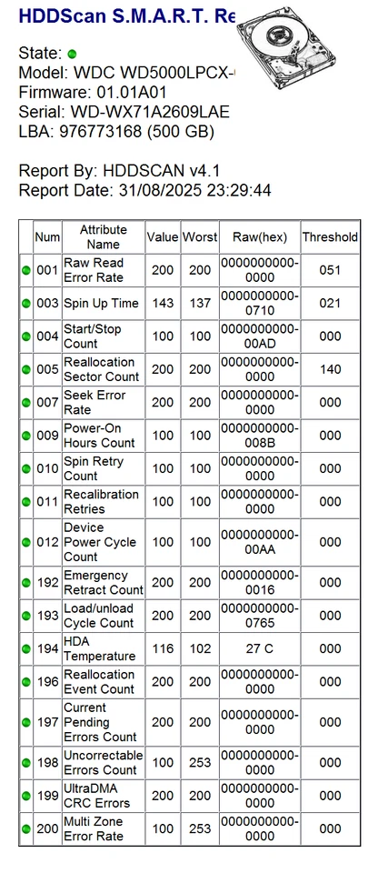 WD Western Digital WD5000LPCX-60VHAT0 500GB Hard Drive 2.5" HDD 2018 T2 WXP1A - Immagine 2 di 4
