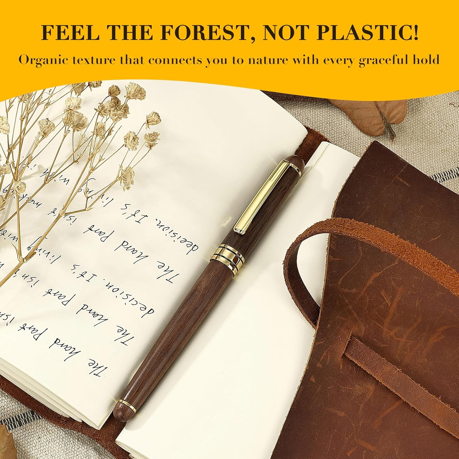 BEILUNER Luxury Wood Ballpoint Pen Writing Set,Walnut-Elegant Fancy Nice Gift Pe