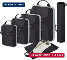 BAGSMART Compression Packing Cubes, 6 Set Packing Cubes for Suitcases, Lightweig
