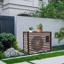Exquisite Air Conditioner Retro Fence Screen Carbonized Preservative Wood Covers