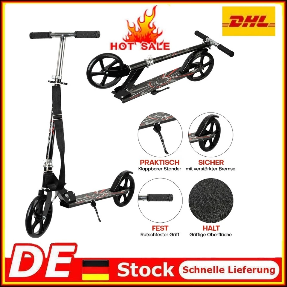 Kinderroller Roller Cityroller Klappbar Roller Erwachsene Kickrolle Tretroller - Bild 2 von 4