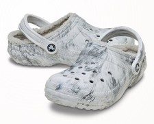 New Crocs Classic Lined Watercolor Marbled Clog Slip On Gray Size 6 Women  s