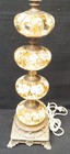 VINTAGE ST. CLAIR 34" Paperweight Art Glass Table Lamp Brown Flowers WORKING — photo 2