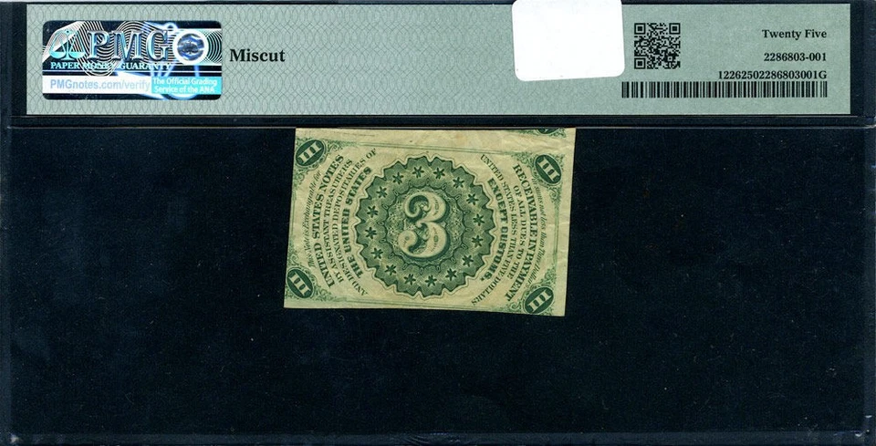 FR. 1226 3 c. 3rd Issue Fractional Note PMG VF25 - Image 3 of 3