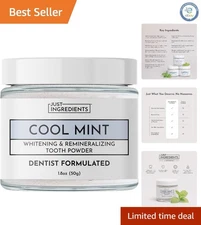 Organic Fluoride-Free Whitening Tooth Powder - Supports Sensitive Teeth - 1 oz