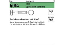 Reyher Sechskantschraube ISO 4014 m.Schaft M 7 x 40 8.8 galvanisch verzinkt