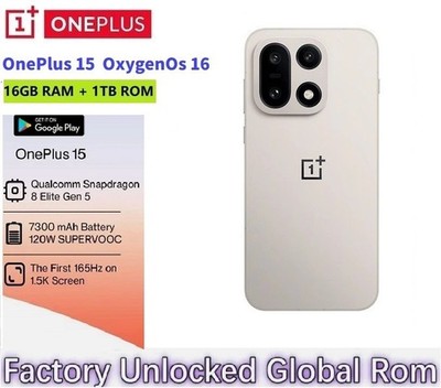 OnePlus 15 OxygenOS Dune Farbe 16 G B + 1 T B 5G Smartphone Globale Version 6,78
