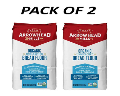 Bread Flour Unbleached 5 Lbs By Arrowhead Mills PACK OF 2