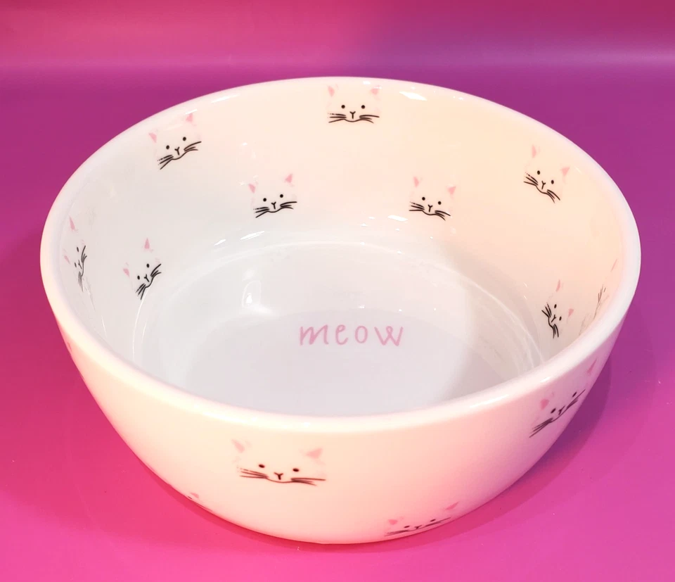 Teetasse Diner Keramik Katze Katze Schale "Miau" Futter Wasser Napf ENTZÜCKEND