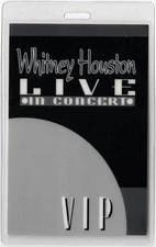 Whitney Houston 1996 Concert Tour VIP Laminated Backstage Pass