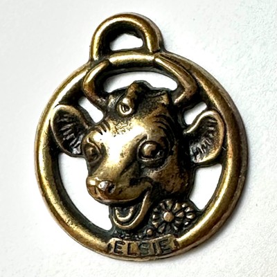 Vintage Celluloid Premium Cracker Jack Prize 0.75'' Borden s Elsie the Cow Charm