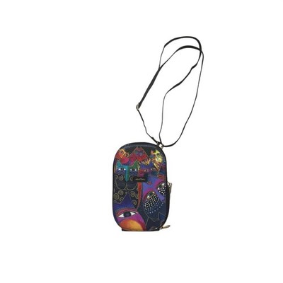 Laurel Burch Women's Crossbody Bag Purse Monarque Cat Print Faux Leather Small